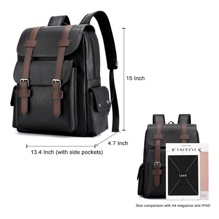 Pu Leather Large Capacity Backpack, Travel Laptop Backpack, School