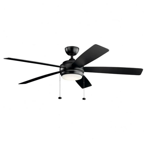 Ceiling Fan with Light Kit 14.25 inches Tall By 60 inches Wide-Satin Black Finish Bailey Street Home 147-Bel-4187200
