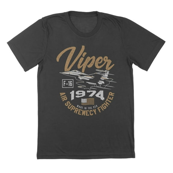 Viper 1974 Humor Graphic Charcoal Mens T-Shirt