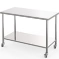 thumbnail image 2 of GloryStar Table en Acier Inoxydable, Table de Préparation Commerciale Robuste Certifiée NSF avec Tablette Inférieure Ajustable, 2 of 7
