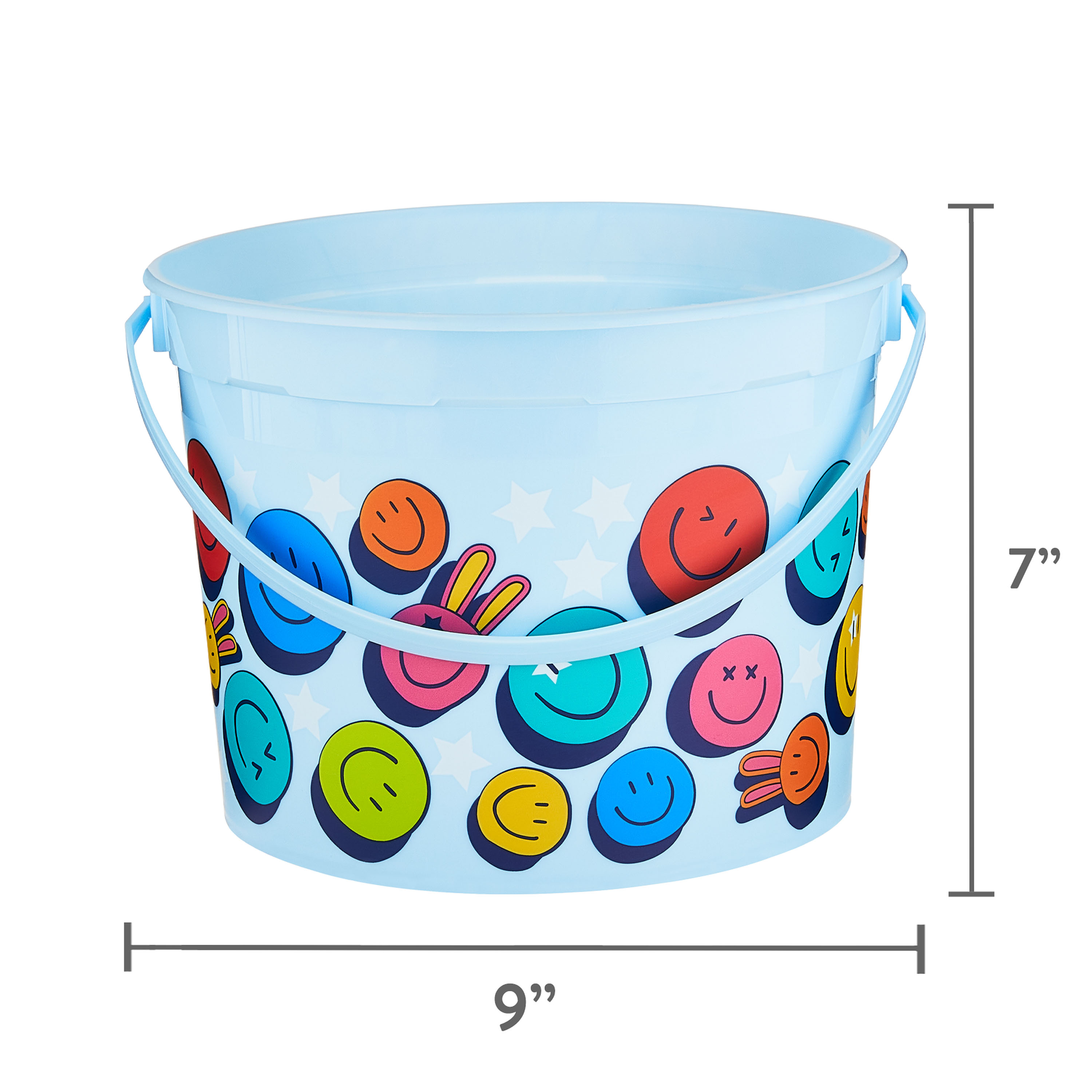 Easter 5-Quart Plastic Bucket, Blue Smileys, by Way To Celebrate - image 5 of 5