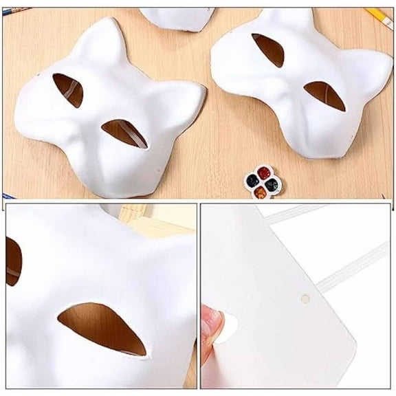 Nsxcdh DIY Blank Mask,White Paper Masquerade,Role Playing,Paintable,Party Carnival,Safe Comfortable,Decor for Halloween Christmas,3 6 9 Pack Home Office Decor