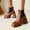 Brown, variant on HKEJIAOI High Heel Boots Women's Velvet Thick Soled Thick High Heeled Platform Sleeve Low Top Ankle Boots