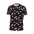 thumbnail image 6 of Wukai Space Rocket Print Men's Short-Sleeved Mesh T-Shirt,Quick-Dry Short Sleeve Workout T-Shirt-, 6 of 8