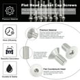 thumbnail image 3 of Uxcell Flat Head Socket Cap Screws, Stainless Steel Machine Screws Flat Countersunk Bolts Hex Socket Drive Fasteners Grade M6 x 12mm 20, 3 of 7