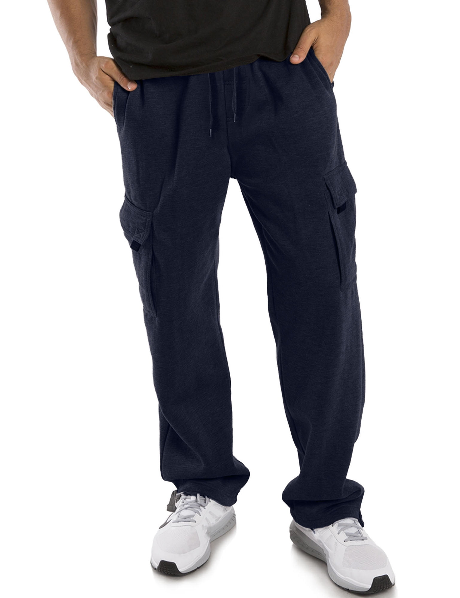 Men's Comfort Heavyweight Fleece Cargo Sweatpants - Walmart.com