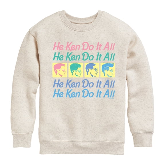 Barbie - He Ken Can Do It All Graphic Long Sleeve Fleece Sweatshirt
