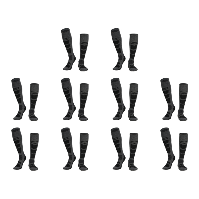 Calcetines de lana para senderismo Unisex Invierno Absorción de impactos para exteriores (gris oscuro negro)
