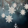 thumbnail image 1 of Adornos navideños de papel 3D con forma de copo de nieve, cadena de seis piezas, colgante para tienda, colgante de copo de nieve, 1 of 5