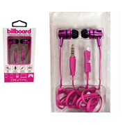 Billboard Titanium In-Ear Wired Earbuds with Built-in Microphone - Pink