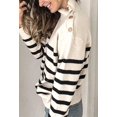 thumbnail image 3 of Chandails pour Femmes Décontractés à Manches Longues Col Rond Rayé Pull d'Hiver en Tricot, 3 of 7