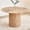 Oak Veneer, variant on 47 inches Modern Round Dining Table, Wood Kitchen Table for 4 with Two-part Tabletop and Wooden Strip Columns Base, Farmhouse Table for Kitchen, Dinning Room, Oak
