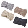 thumbnail image 1 of EeaseCA 12x21cm 4Pcs Knitted Wool Hair Band Handmade Headbands Ear Protection Caps Headband, 1 of 7
