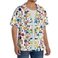 thumbnail image 4 of Wukai Colorful Spots Men's Casual Short-Sleeve Button Down Shirt - Lightweight Summer Dress Shirt for Daily Wear-X-Large, 4 of 7