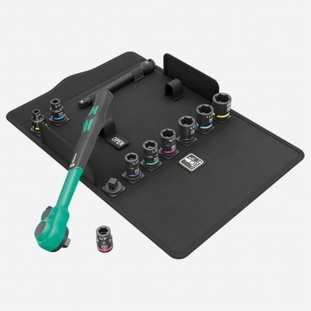 Wera, 3/8-inch Imperial Comfort Ratchet Socket Wrench & Set, 11 Piece