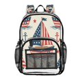 thumbnail image 4 of Iauyy Clear Backpack Heavy Duty PVC Transparent Backpack for College Workplace, Patriotic Sailboat Pattern, 4 of 8