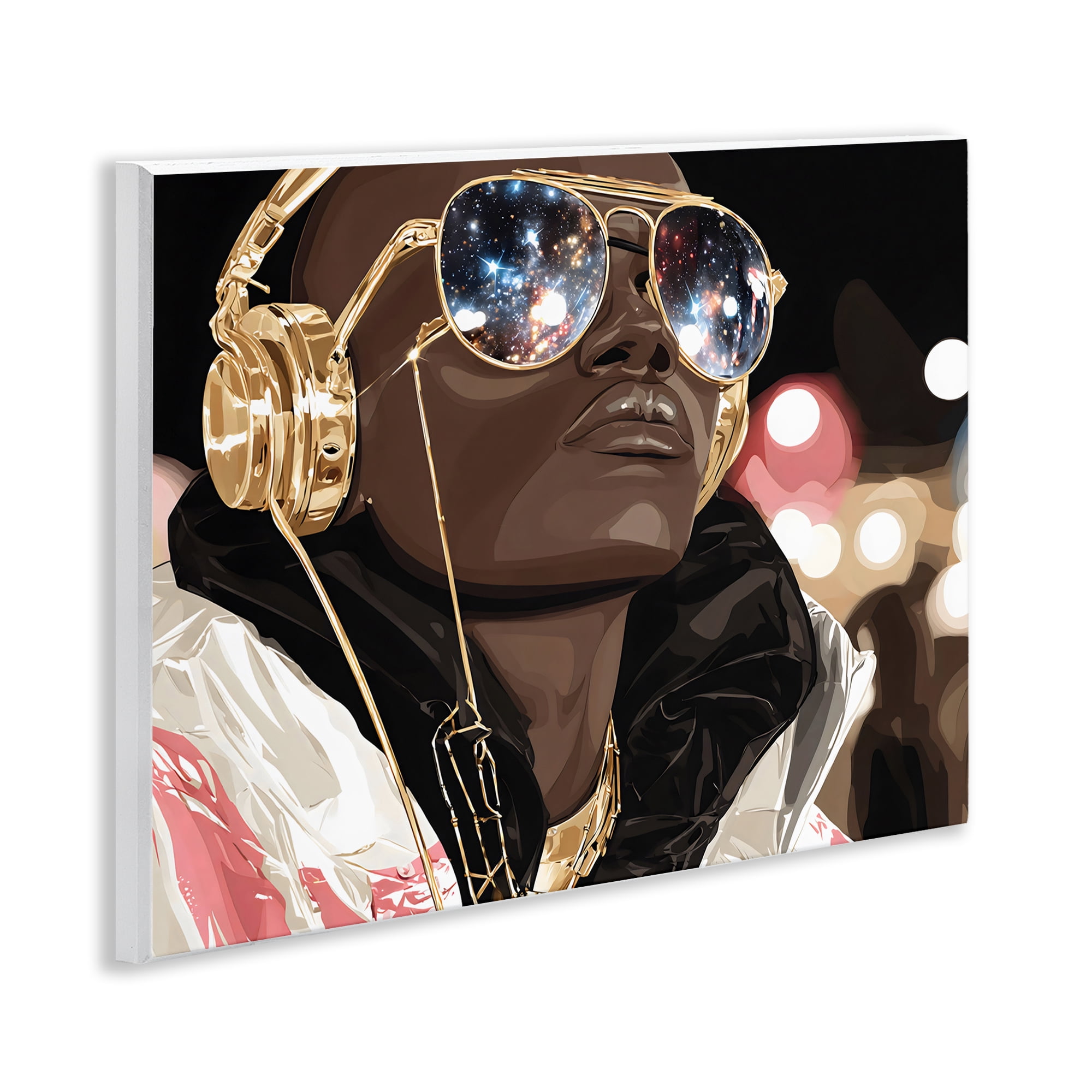 Stupell Industries Starry Eyed Shades with Headphones Wall Plaque Art, design by Franklyn Gregory