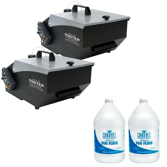 American DJ (2) Mister Kool Low-Lying Area Effect Foggers w/ 2 1-Gal Fog Fluids