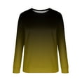 thumbnail image 4 of Up to 40% off fashion Clearance Women St. Patrick's Day Sweatshirts Gifts Ohufall Women's Tops Gradient Print Long Sleeves Pullover Crewneck Sweatshirt Casual Loose Sweatshirt, 4 of 5
