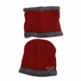 thumbnail image 3 of Gorro de invierno con máscara de poliéster rojo para mujer y hombre, 3 of 15