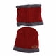 thumbnail image 3 of Gorro de invierno con máscara de poliéster rojo para mujer y hombre, 3 of 15