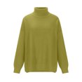 thumbnail image 4 of MaFYtyTPR Plus Size Sweaters for Women Women's Long Sleeved Loose Solid Color High Neck Pullover Knitted Sweater Yellow M, 4 of 5