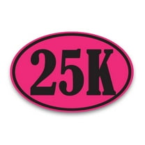 Magnet Me Up 25K Marathon Pink and Black Oval Magnet Decal, 4x6 In, Vinyl Automotive Magnet