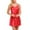Red, variant on Xysaqa Womens Lace Pjs Satin Nightgown V Neck Chemise Nightwear Full Slip Mini Dress with Panty Set Women 2 Piece Sleepwear Set
