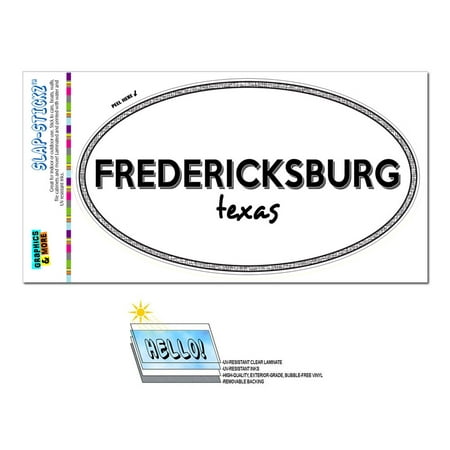 Fredericksburg, TX - Texas - Black and White - City State - Oval Laminated (Best Bakery In Fredericksburg Tx)