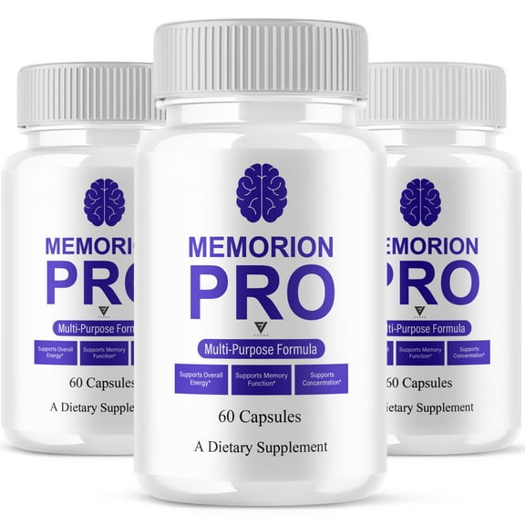 (3 Pack) Memorion Pro Brain Health Supplement, MemorionPro Advanced Mind and Focus Support Formula (180 Capsules)