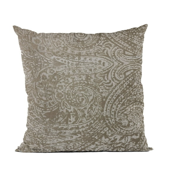 Plutus 16" x 16" Natural Leaf Jacquard Luxury Throw Pillow in Brown