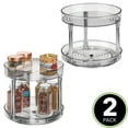 thumbnail image 2 of mDesign 2-Tier Lazy Susan 9" Rotating Pantry Organizer, 2 Pack, Lt. Gray/Chrome, 2 of 8