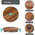 thumbnail image 2 of Bandeja redonda de madera de acacia para decoración de baño, soporte de pedestal decorativo de cocina, accesorios para fregadero, elevr de madera para jabonera, perfume, vela, esponja, 9 pulgadas, 2 of 3