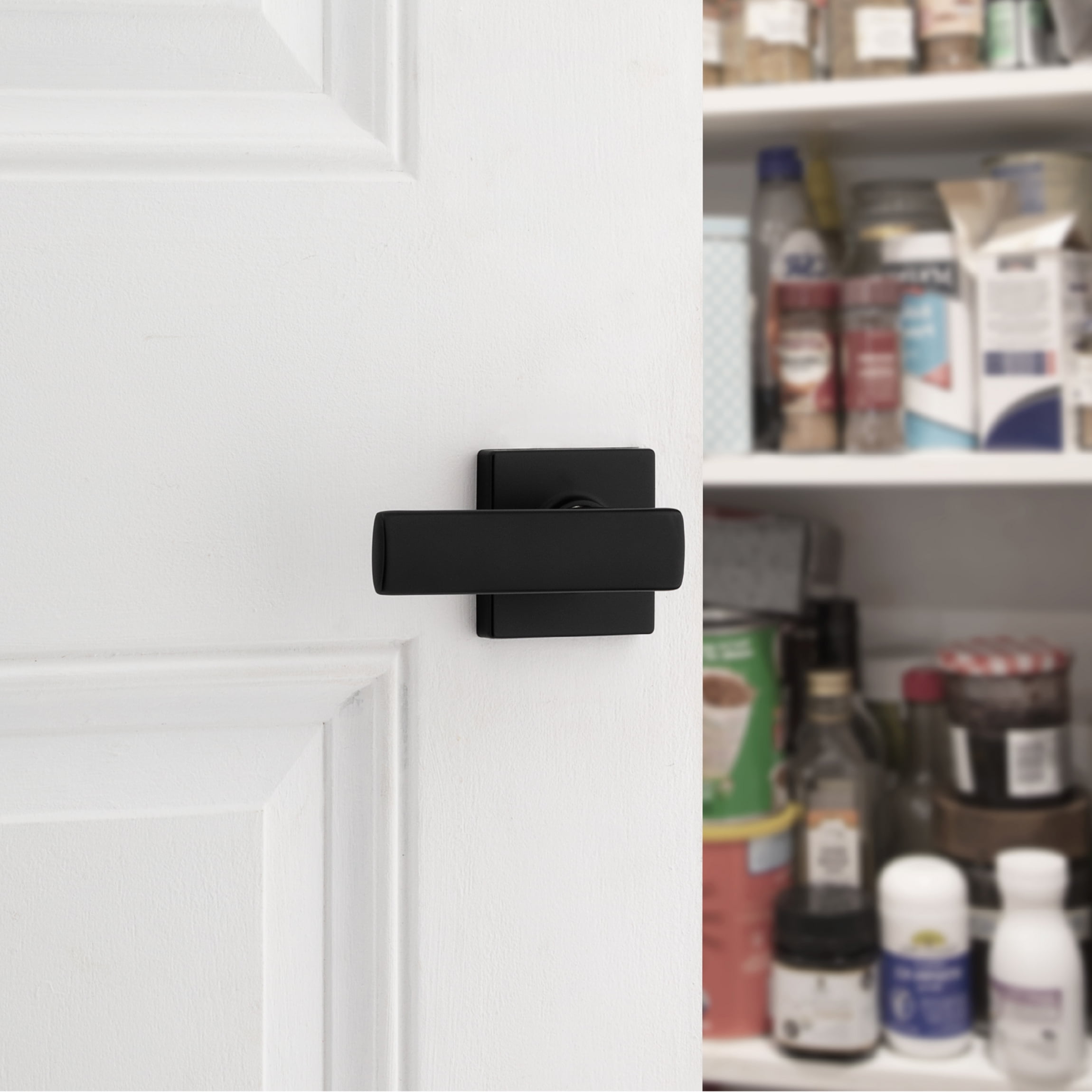 Kwikset Breton Square Half-Dummy Lever Doorknob Matte Black