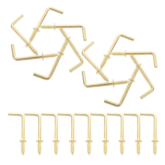 100pcs L Shaped Hooks Mini 90 Degree Angle Screw Hooks for Hanging Jewelry Square Bend Metal Self Tapping Hooks for Fixing