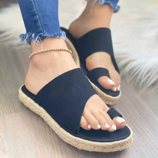 Sandalias de playa planas con punta abierta y punta abierta para mujer Wmkox8yii ytu7605