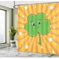 thumbnail image 4 of Ambesonne St. Patricks Day Shower Curtain, Happy Clover Plot, 69"Wx84"L, Earth Yellow Lime Green, 4 of 4