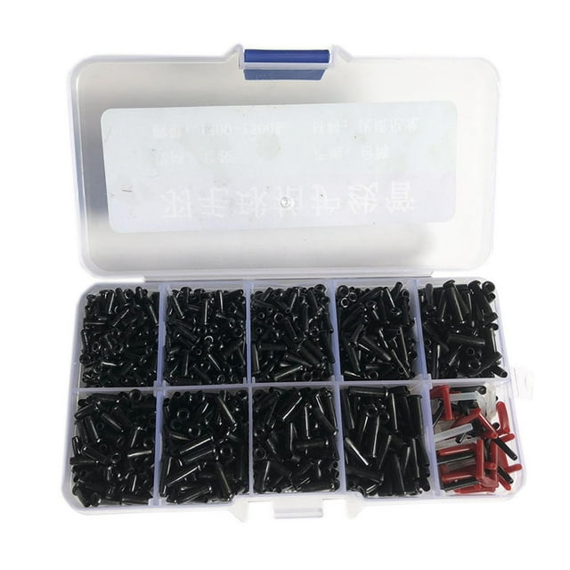 DYNWAVECA Badminton Racket Grommets Assortment Kit with Single Double Hole Lightweight Professional for Racket Repair 9 Different Sizes Black