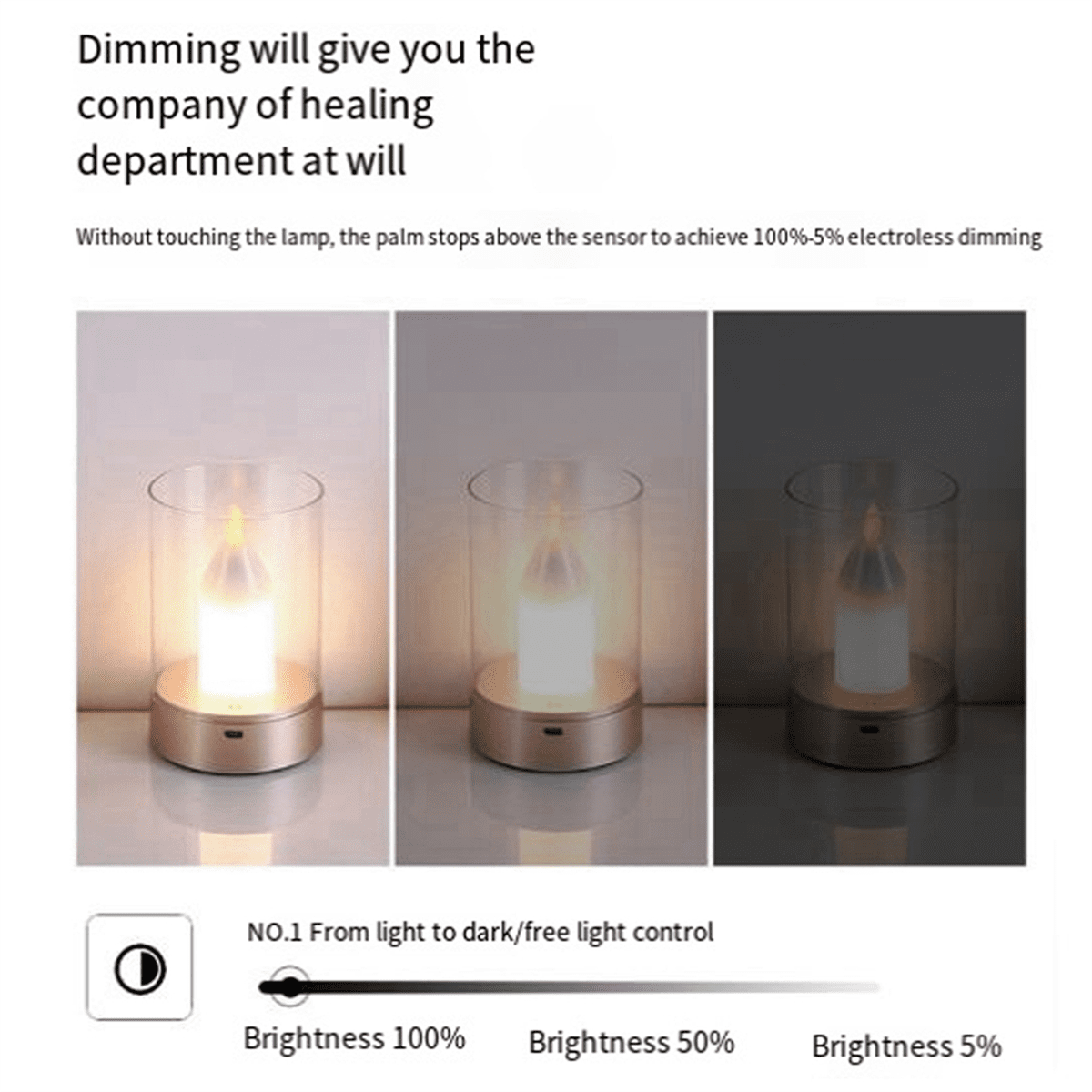 USB Candle Light Rechargeable Flameless Electric LED Dancing Moving Candles Home Decoration