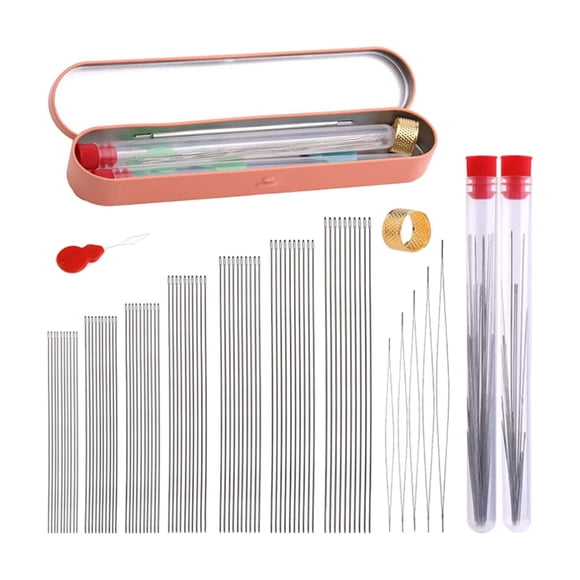 Beading Needles Set Thimble Long Straight Beading Thread Needles DIY Crafts