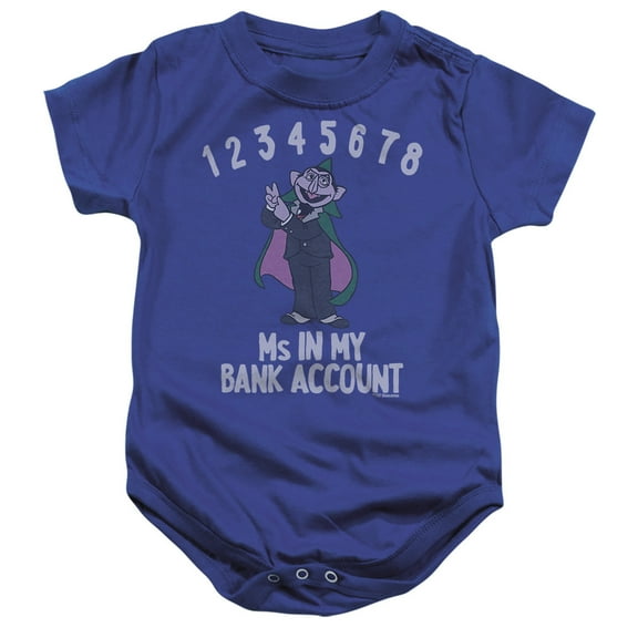 Sesame Street Count My Bank Account Unisex Infant Snap Suit for Baby, Royal, Small