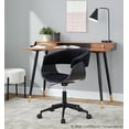 thumbnail image 2 of LumiSource Black Metal, Black Wood, Black Velvet Vintage Mod Office Chair, 2 of 6
