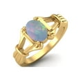 thumbnail image 2 of 925 Sterling Silver Gold Vermeil 7x5mm Oval Shape Opal Engagement Women Valentines Day Gifts Ring, 2 of 4