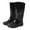 Black, variant on Women’s Fashion Mid-Calf Rain Boots Slip-Resistant Outsoles Durable Flexible PVC Boots Outdoor Anti-Slip Waterproof Platform Height Increasing Heel Shoes