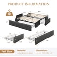 thumbnail image 6 of SHA CERLIN Black Full Size Platform Faux Leather Bed Frame with 3 Storage Drawers, Adult, 6 of 6