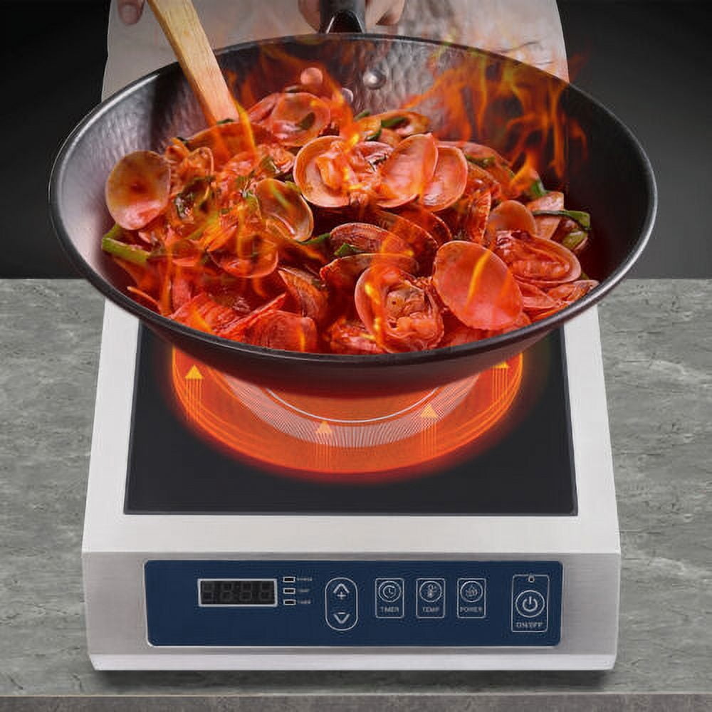 1800W Commercial Countertop Burners Induction Cooktop Hot Plate Stainless Steel