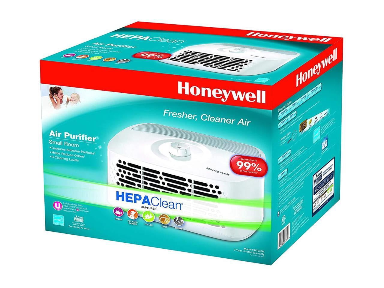 Honeywell Compact Tabletop Air Purifier for Home, 465 Sq ft, White, Reduces Dust, Pollen, Odors