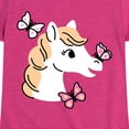 thumbnail image 3 of Instant Message - Horse Butterfly - Toddler & Youth Girls Short Sleeve Graphic T-Shirt, 3 of 6