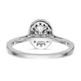 thumbnail image 5 of Solid 14k White Gold Oval Halo Diamond Side-Stones with CZ Cubic Zirconia Center Stone Engagement Ring Size 8.5, 5 of 8