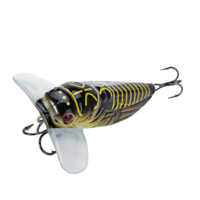 Opolski Plastic Cicada Fishing Topwater Lure Floating Insect Bait with Hook  